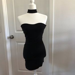 Black Choker Mini Dress